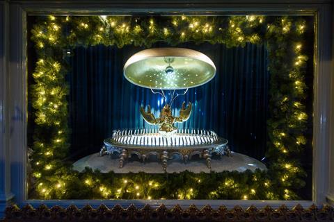 Fortnum & Mason's Piccadilly store window has a food theme
